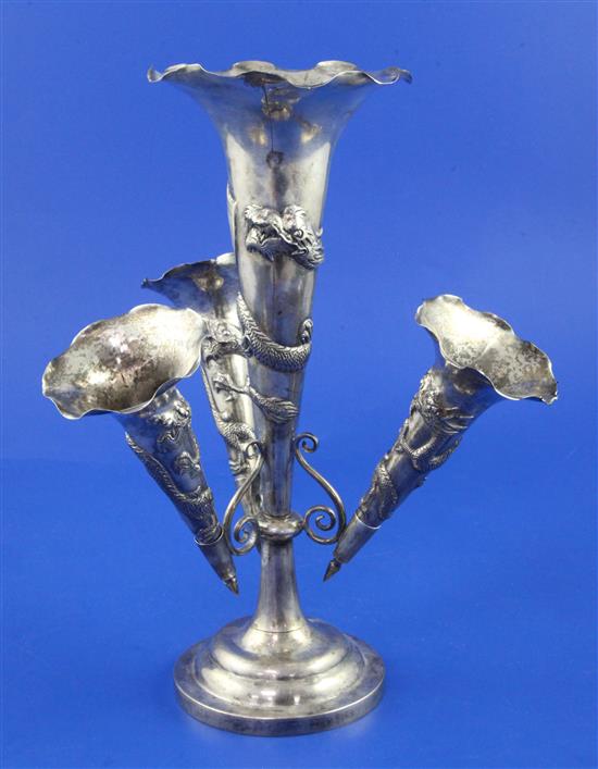 A late 19th/early 20th century Chinese Export silver centrepiece, 8.5 oz.